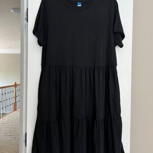 Women’s Large Black Tiered Old Navy TShirt Dress